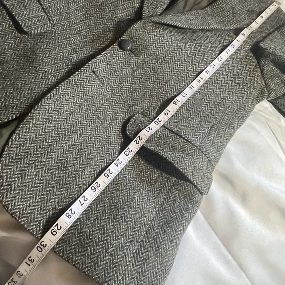 Harris Tweed Vintage Herringbone Wool Blazer Hector Russell Kiltmaker Gray - Picture 11 of 12